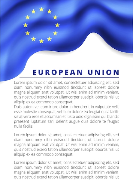 Flagge der Europäischen Union, Vektorillustration auf weißem Hintergrund