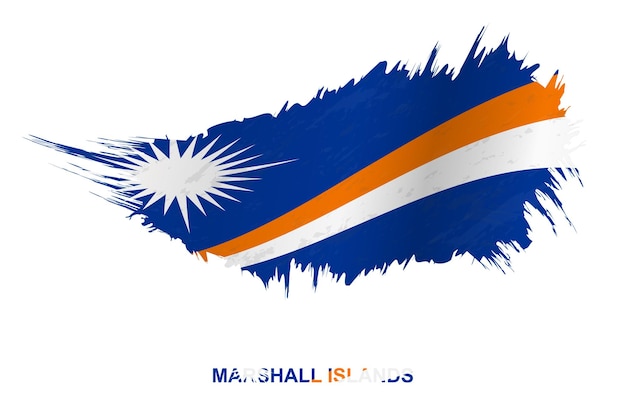Flagge der Marshallinseln im Grunge-Stil mit Welleneffekt, Vektor-Grunge-Pinselstrich-Flagge.