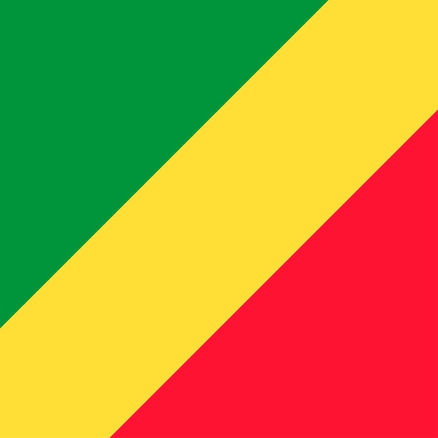 Vektor flagge der republik kongo offizielle farben vektorillustration