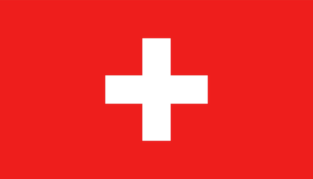 Vektor flagge der schweiz plus zeichen roter hintergrund vektorillustration