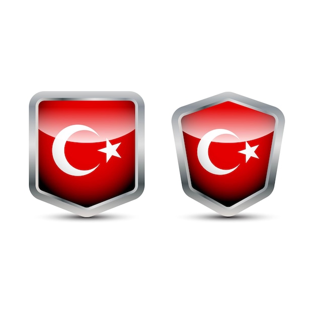 Flagge der türkei 3d-abzeichen.