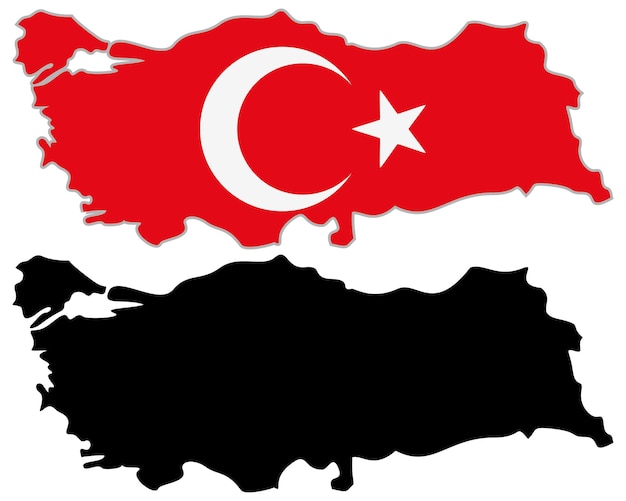 Flagge der türkei-karte