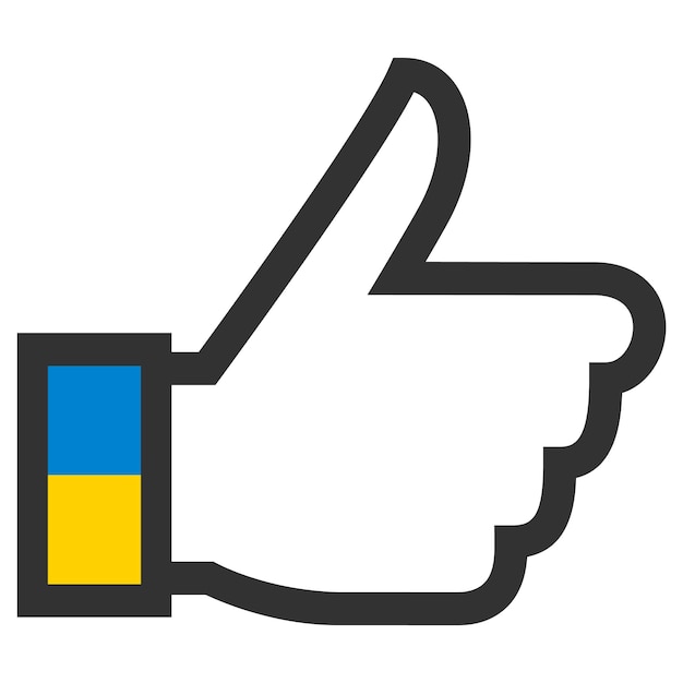 Vektor flagge der ukraine daumen hoch symbol