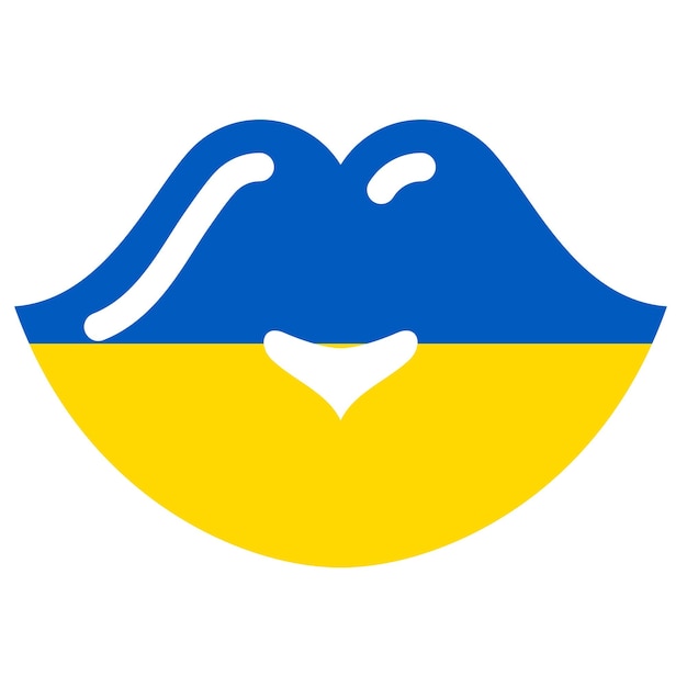 Flagge der ukraine dicke lippen