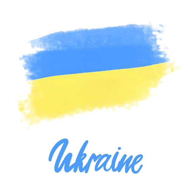 Flagge der ukraine grunge-stil-banner krieg in der ukraine