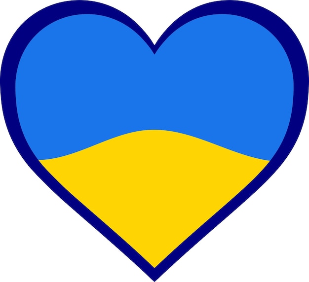 Vektor flagge der ukraine in form eines herzens