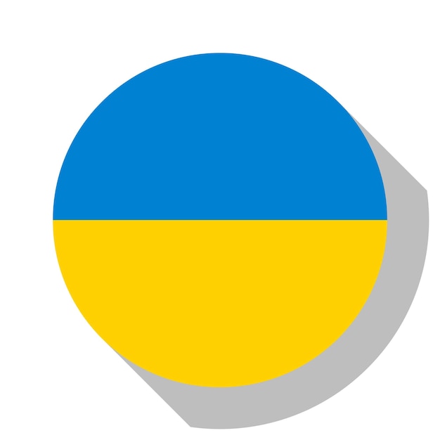 Flagge der ukraine kreist ein