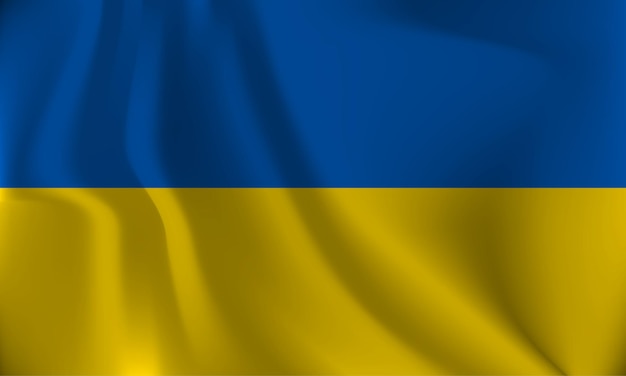 Flagge der Ukraine mit Welleneffekt aufgrund des Windes