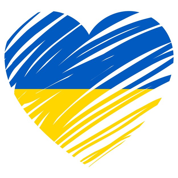 Vektor flagge der ukrainischen herzikone