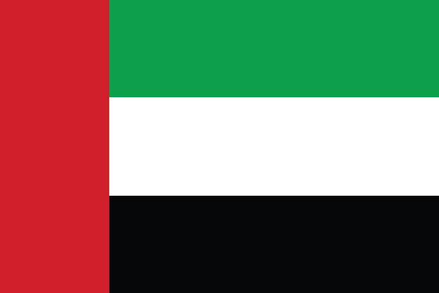 Vektor flagge der vereinigten arabischen emirate in offiziellen farben und proportionen. vektor-illustration