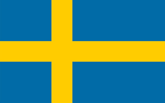 Vektor flagge des europäischen landes schweden