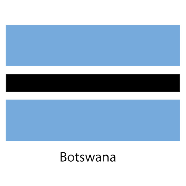 Flagge des Landes botswana Vektorillustration