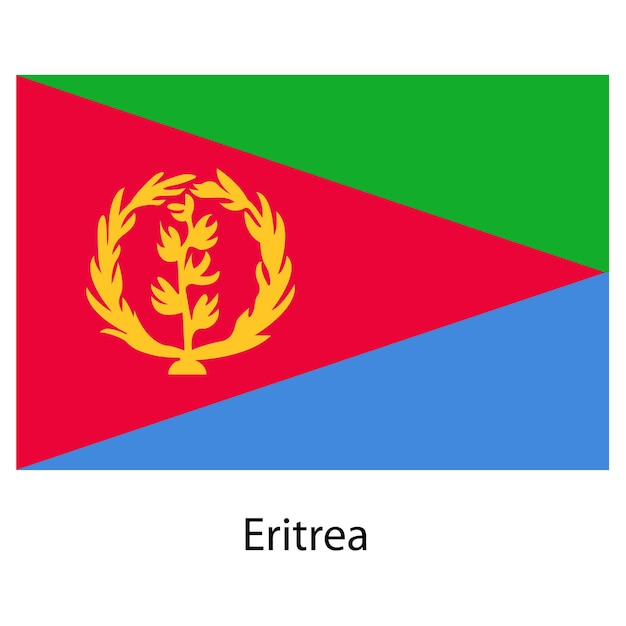 Flagge des Landes Eritrea Vektorillustration