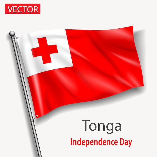 Flagge des Landes Tonga Nationalen Unabhängigkeitstag Vektorflaggen in Australien Ozeanien Länder