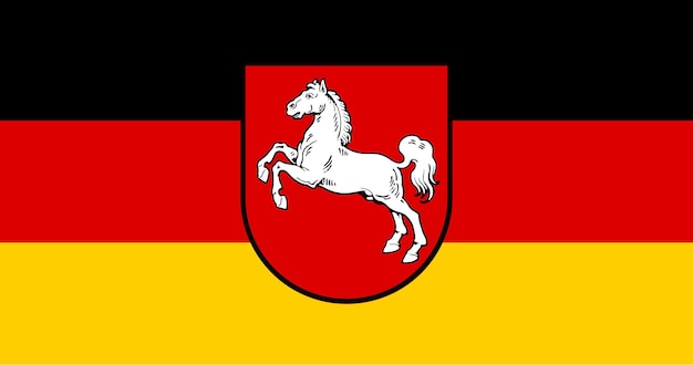 Flagge des niedersächsischen Bundeslandes Deutschland Vektorbild