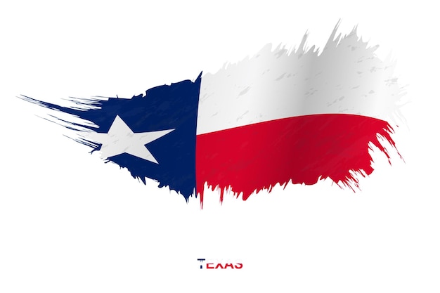 Flagge des Staates Texas im Grunge-Stil mit Welleneffekt, Vektor-Grunge-Pinselstrich-Flagge.