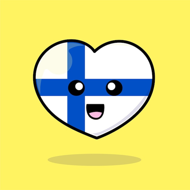Vektor flagge finnland herz liebe nationales skandinavisches symbol logo vektor illustration icon