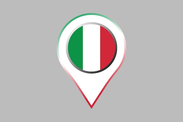 Flagge Italiens mit Standortzeichen Vektorflagge Italiens italienische Flagge Vektorillustration