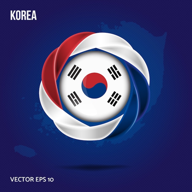 Flagge Korea Pin 3d Design