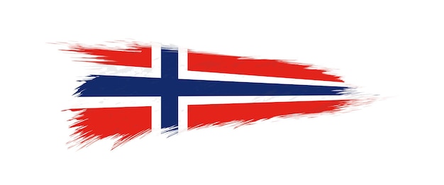 Flagge Norwegens im Grunge-Pinselstrich