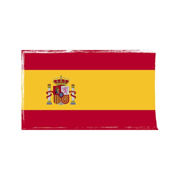 Flagge, spanien, grunge, vektor, style