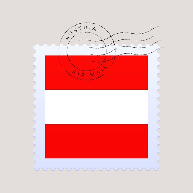 Flagge Österreichs Briefmarken Vektorillustration Nationale Flagge isoliert auf hellem Hintergrund