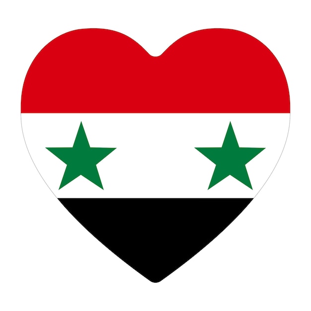 Flagge Syriens in Herzform Flagge Syriens