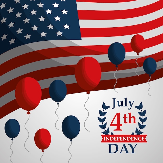 Flagge und Ballons Dekoration amerikanischen Unabhängigkeitstag