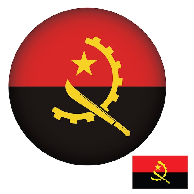 Vektor flagge von angola rundform