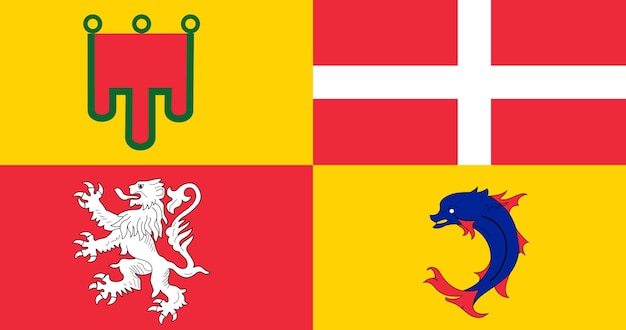 Flagge von Auvergne Rhône Alpes Frankreich Vektorbild