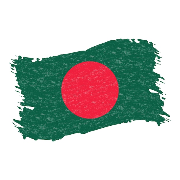 Flagge von Bangladesch Grunge abstrakter Pinselstrich isoliert auf weißem Hintergrund Vektor-Illustration