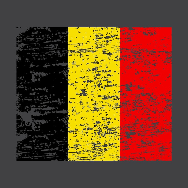 Flagge von belgien. der pinsel malte die fahne. schmutz. zerkratzt und aquarelliert. problem.