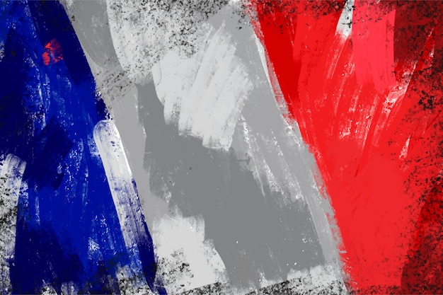 Flagge von frankreich acrylmalerei grunge mit patriotischen farben