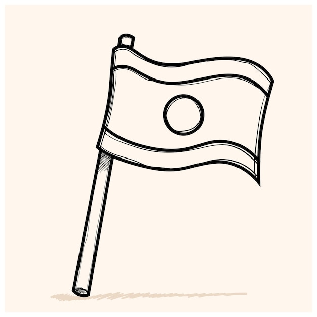 Flagge von laos doodle symbol vektor illustration