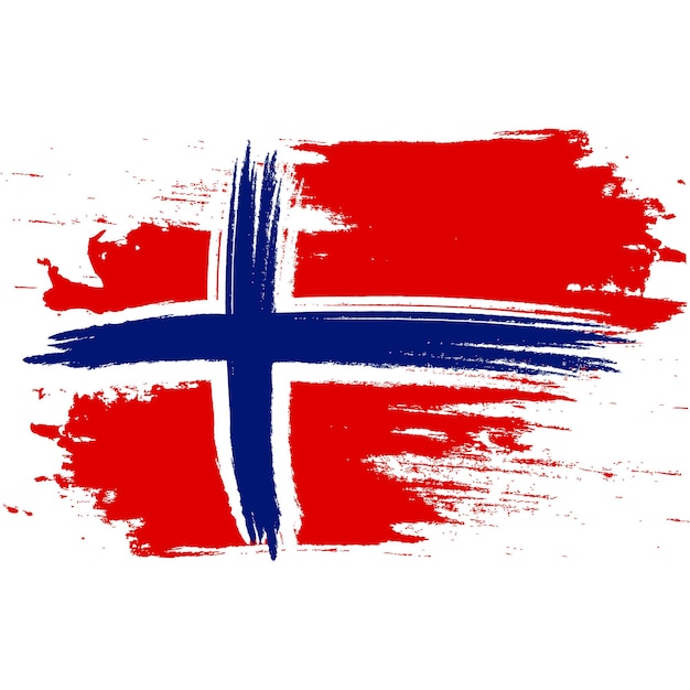 Flagge von norwegen gemalt flagge von norwegen