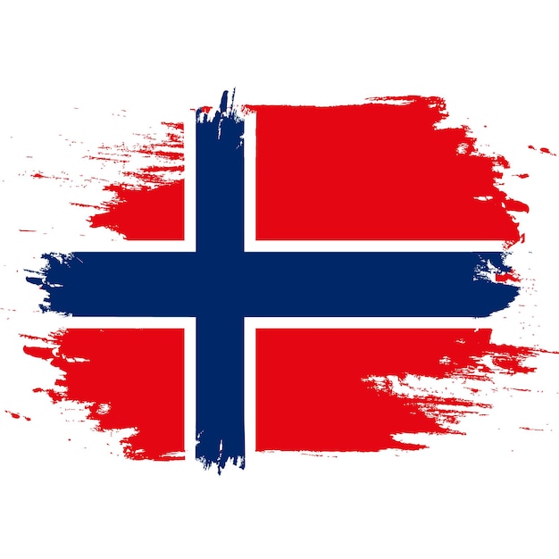 Flagge von Norwegen Gemalt Flagge von Norwegen