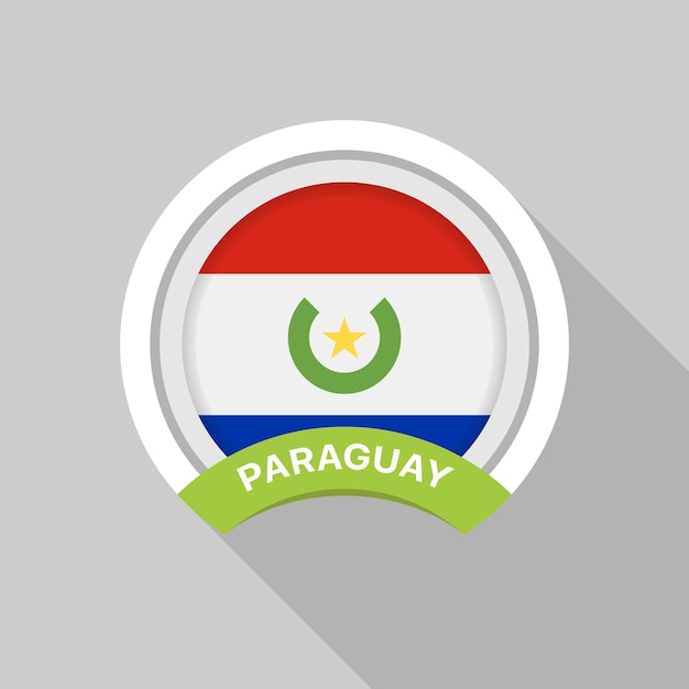 Flagge von paraguay als rundes glänzendes symbol schaltfläche mit paraguayischer flagge
