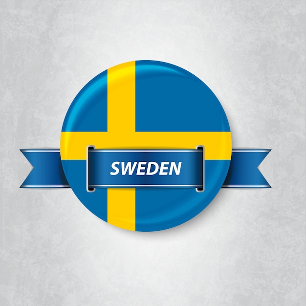 Flagge von Schweden im Kreis
