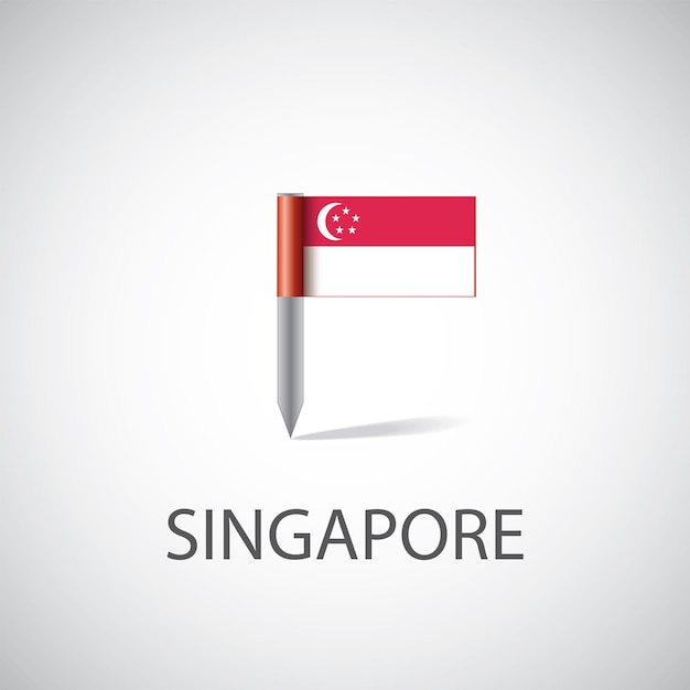 Flagge von Singapur, isoliert auf hellem Hintergrund