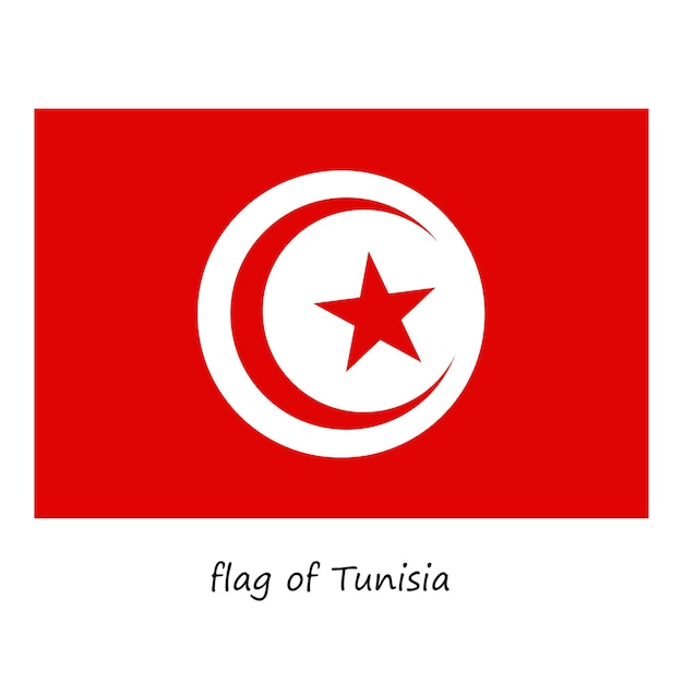 Vektor flagge von tunesien
