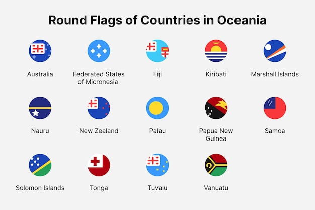 Flaggen der länder ozeaniens runde flaggen der länder ozeaniens
