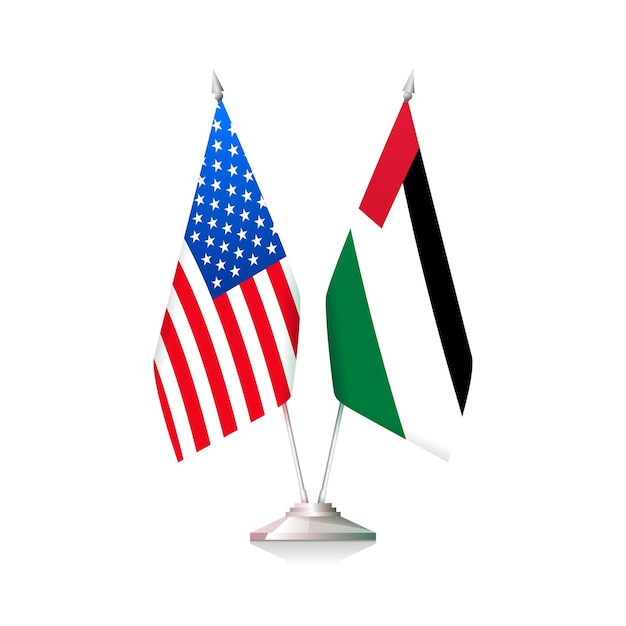 Flaggen der USA und Palästinas. Vektorillustration
