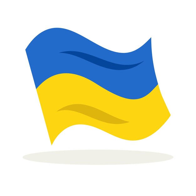 Flaggen-Symbol Ukraine schwingende Flagge in flachem Design für patriotische Designs