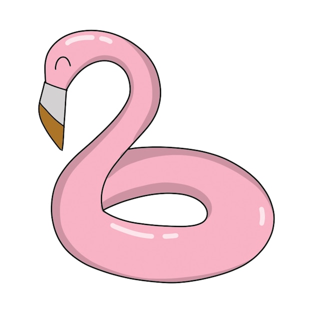 Flamingo-bouy-sommerelement in rosa farbe mit nahtlosem muster