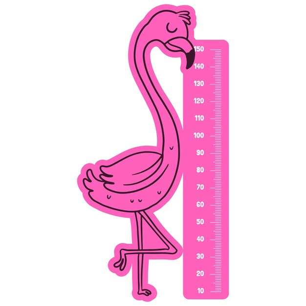 Flamingo-Illustration - Höhenmessung für Kinder