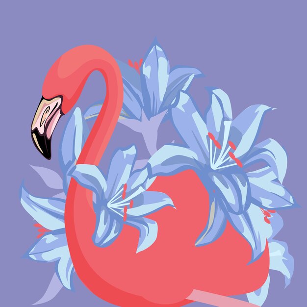 Flamingo-illustrationsvektor für hintergrund und poster