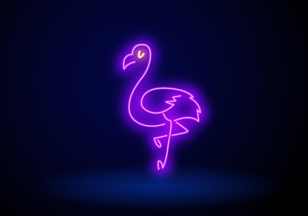 Vektor flamingo-leuchtreklame-vorlage isoliert auf transparentem hintergrund sommerliches tropisches schild oder lig