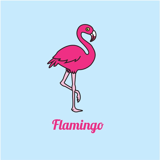 Flamingo-logo-konzept mit dem wort flamingo