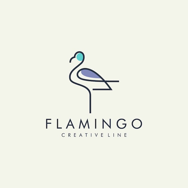 Flamingo moderne linie logo