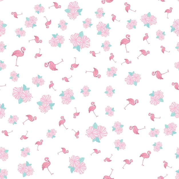 Vektor flamingo nahtloses muster auf polka dots hintergrund flamingo-vektor-hintergrunddesign für stoff und dekor